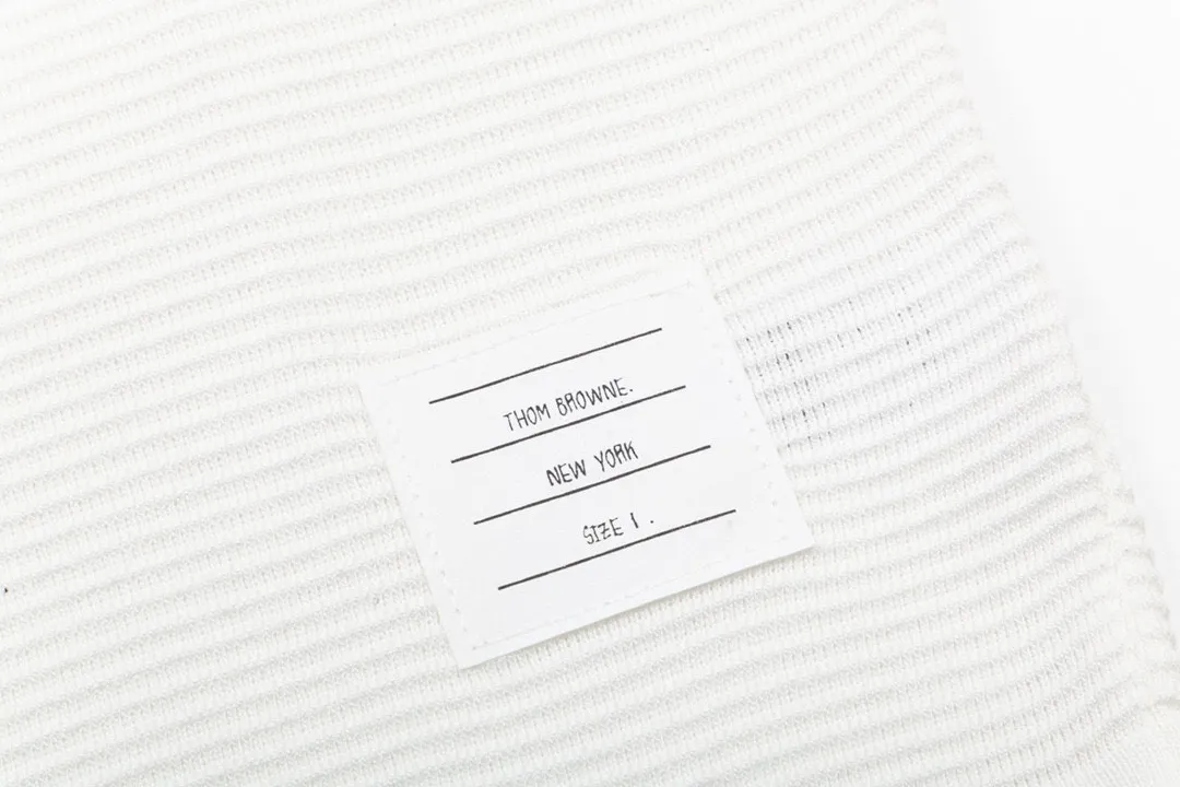 Thom Browne ➡️ POLO ， Retro Same Style Versatile : White Size：M-2XL